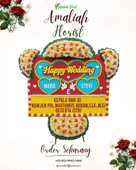 Papan Bunga Pernikahan Tampang Muda